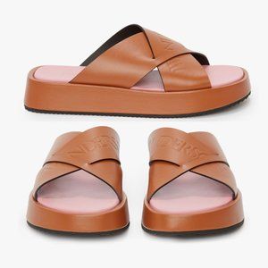 JW Anderson Tan Leather Platform Sandals